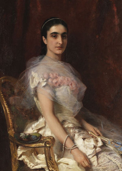 Konstantin Makovsky Portrait Of An Elegant Lady With A Fan Default Title