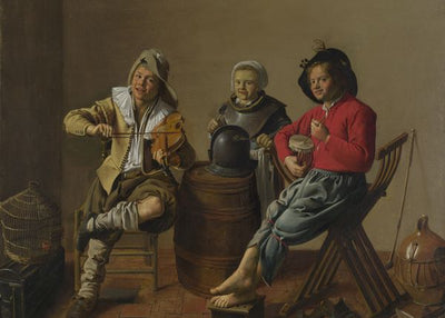 Molenaer, Jan Miense, Two Boys and a Girl making Music Default Title