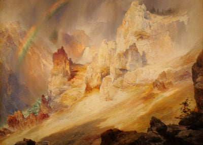 Thomas Moran, Rainbow over the Grand Canyon of the Yellowstone painting Default Title