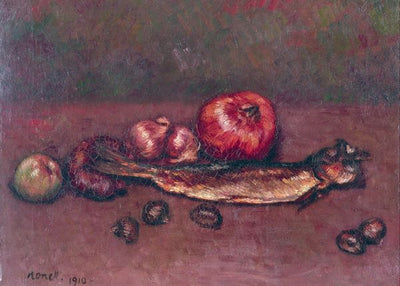 Nonell, Isidre, Still life with onions and herring Default Title