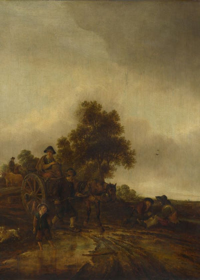 Isack van Ostade A Landscape with Peasants and a Cart Default Title