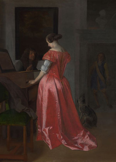 Jacob Ochtervelt A Woman standing at a Harpsichord a Man seated by her Default Title