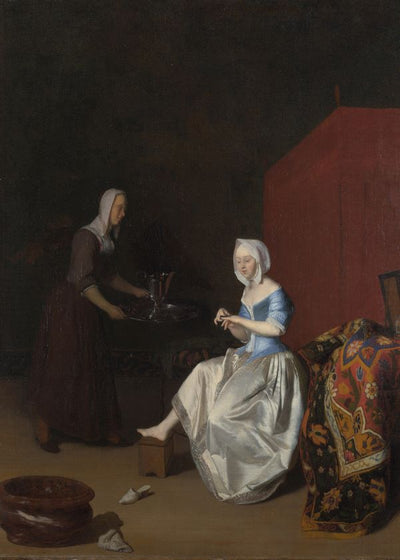 Jacob Ochtervelt A Young Lady Trimming her Fingernails Default Title