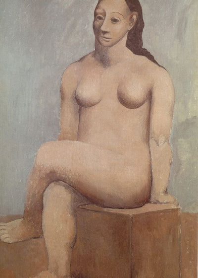 Pablo Picasso 1906 Femme nue sur pierre carre Default Title