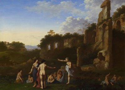 Cornelis van Poelenburgh, Women bathing in a Landscape Default Title