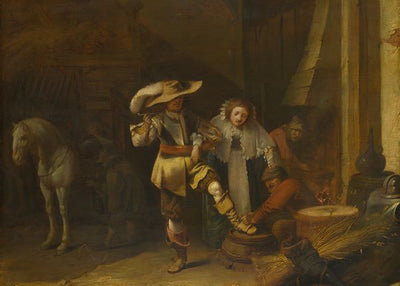 Pieter Quast, A Man and a Woman in a Stableyard Default Title