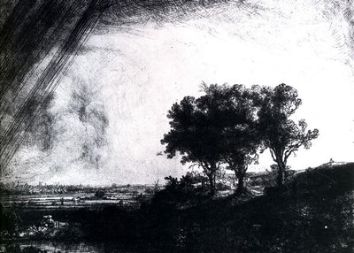 1643 Rembrandt Paysage au trois arbres Landscape with the three trees Default Title