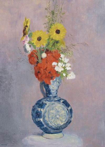 Odilon Redon Bouquet of Flowers in a Blue Vase painting Default Title
