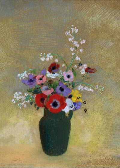 Odilon Redon Large Green Vase with Mixed Flowers 1910 Default Title