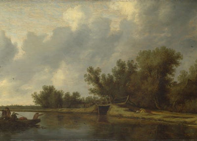 Salomon Jacobsz van Ruysdael, A River Landscape with Fishermen Default Title