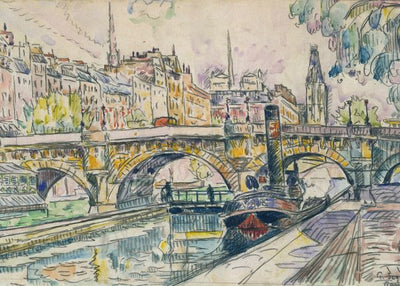Paul Victor Jules Signac, Tugboat At The Pont Neuf, Paris, 1923 Default Title