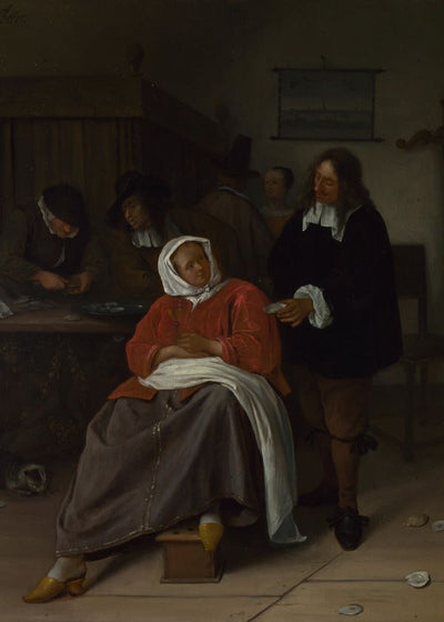 Steen Jan An Interior with a Man offering an Oyster to a Woman Default Title