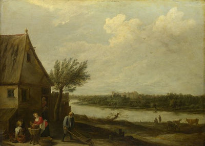 Teniers the Younger, David, A Cottage by a River with a Distant View of a Castle Default Title