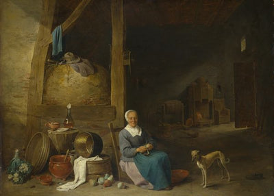 Teniers the Younger, David, An Old Woman peeling Pears Default Title