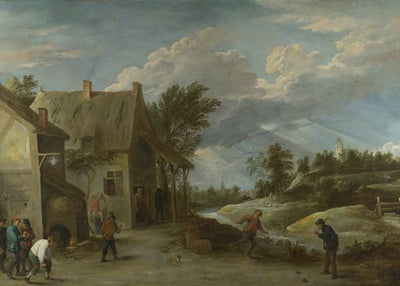 Teniers the Younger, David, Peasants playing Bowls outside a Village Inn Default Title