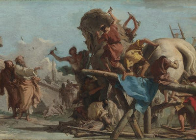 Tiepolo, Giovanni Domenico, The Building of the Trojan Horse Default Title