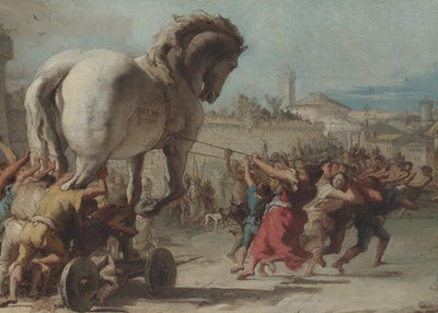 Tiepolo, Giovanni Domenico, The Procession of the Trojan Horse into Troy Default Title
