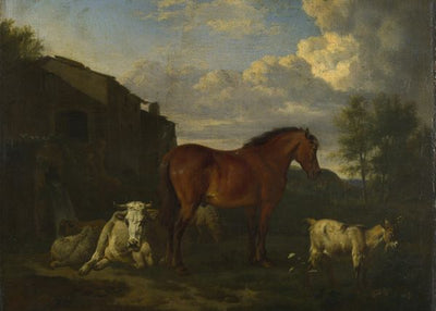 Adriaen van de Velde, Animals near a Building Default Title