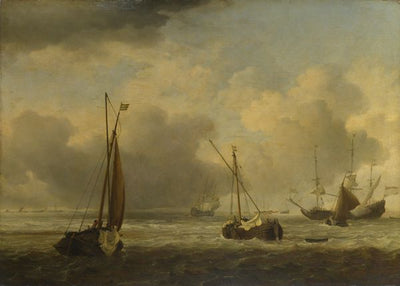 Willem van de Velde, Dutch Ships and Small Vessels Offshore in a Breeze Default Title