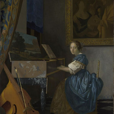 Johannes Vermeer, A Young Woman seated at a Virginal Default Title
