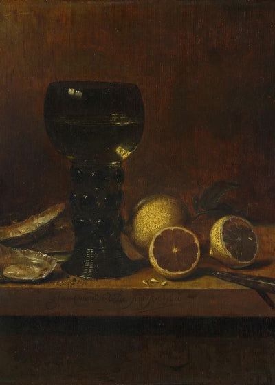 Jan van de Velde Still Life A Goblet of Wine Oysters and Lemons Default Title