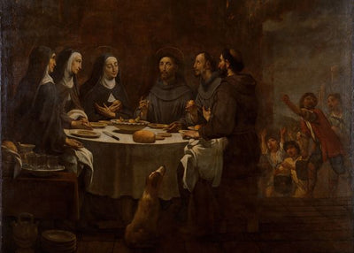 Viladomat Y Manalt, Antoni, Saint Francis and Saint Clare for dinner in the monastery of St. Damian Default Title
