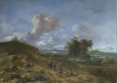 Jan Wijnants, A Landscape with a High Dune and Peasants on a Road Default Title