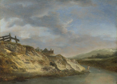 Philips Wouwermans, A Stream in the Dunes, with Two Bathers Default Title