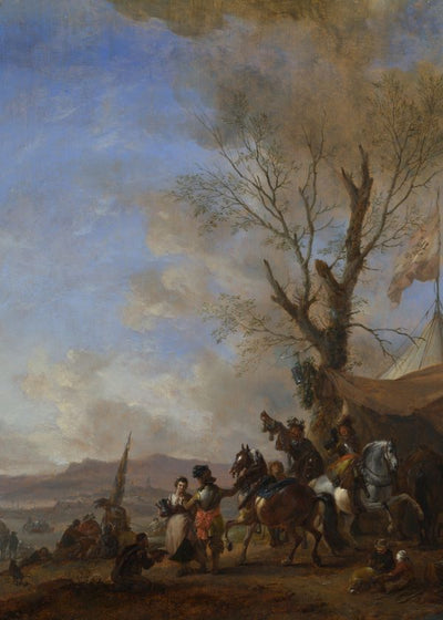 Philips Wouwermans Cavalrymen halted at a Sutlers Booth Default Title