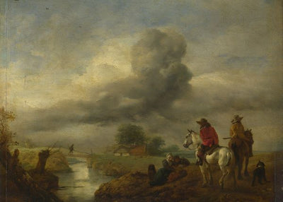 Philips Wouwermans, Two Vedettes on the Watch by a Stream Default Title