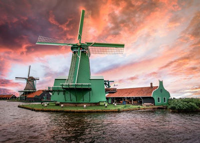 Holandija zelena vetrenjaca pored reek Default Title
