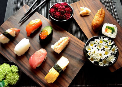 Sushi daska drvena i cinija Default Title