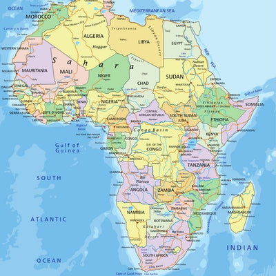 Mapa Afrike politicka velika Default Title