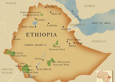 Mape Etiopija i parkovi Default Title
