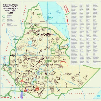 Mape Etiopija i zivotinje Default Title