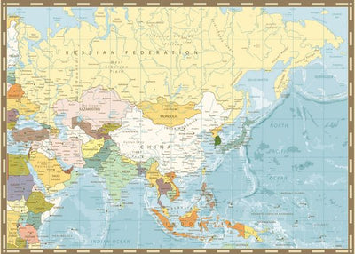 Mape Azije i okean plavi Default Title
