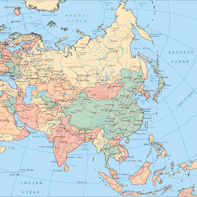 Mape Azije detaljna politicka Default Title