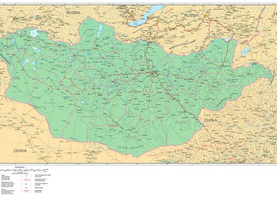 Mape Mongolija prikaz gradova Default Title