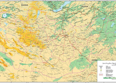 Mape Mongolija reljefna mapa Default Title