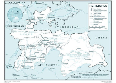 Mape Tadzikistan gradovi i putevo Default Title
