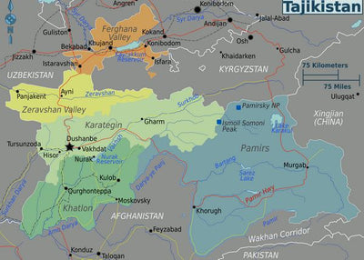 Mape Tadzikistan prikaz regiona Default Title