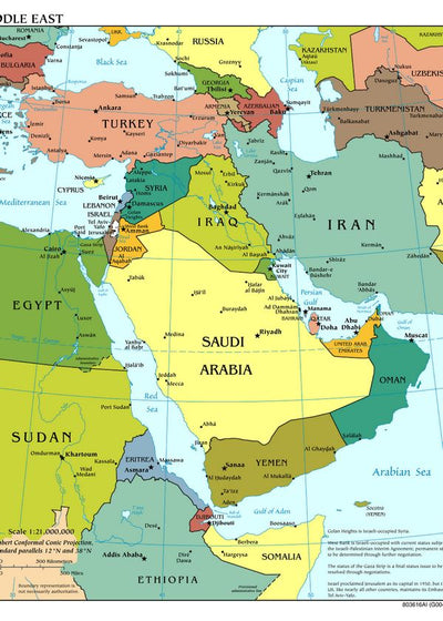 Mape Bliskog Istoka sarena Default Title