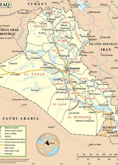 Mape Irak sa putevima Default Title