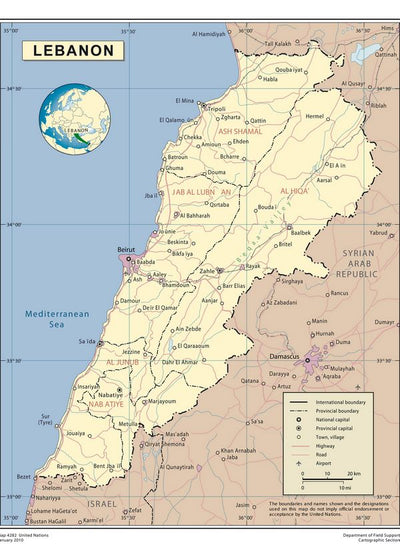 Mape Liban politicka Default Title