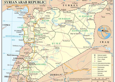 Mape Sirija detaljna politicka Default Title