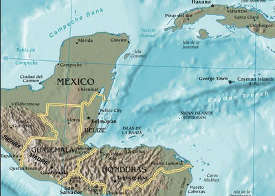 Mape Centralne Amerike i granice Default Title