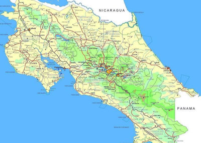 Mape Kostarika gradovi i aerodromi Default Title