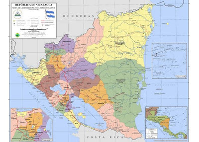 Mape Nikaragva administrativna Default Title
