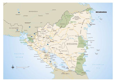 Mape Nikaragva sa putevima Default Title