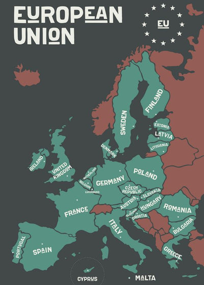 Mape Evrope crna pozadina Default Title